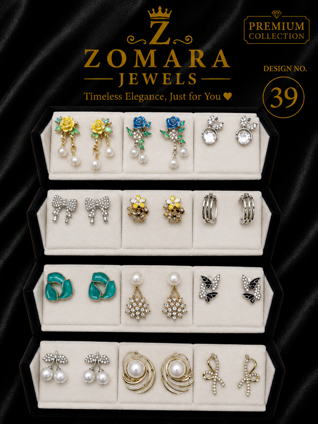 Mystery Earring Box – 12 Pairs Surprise Stud Earrings Gift Set for Women & Girls