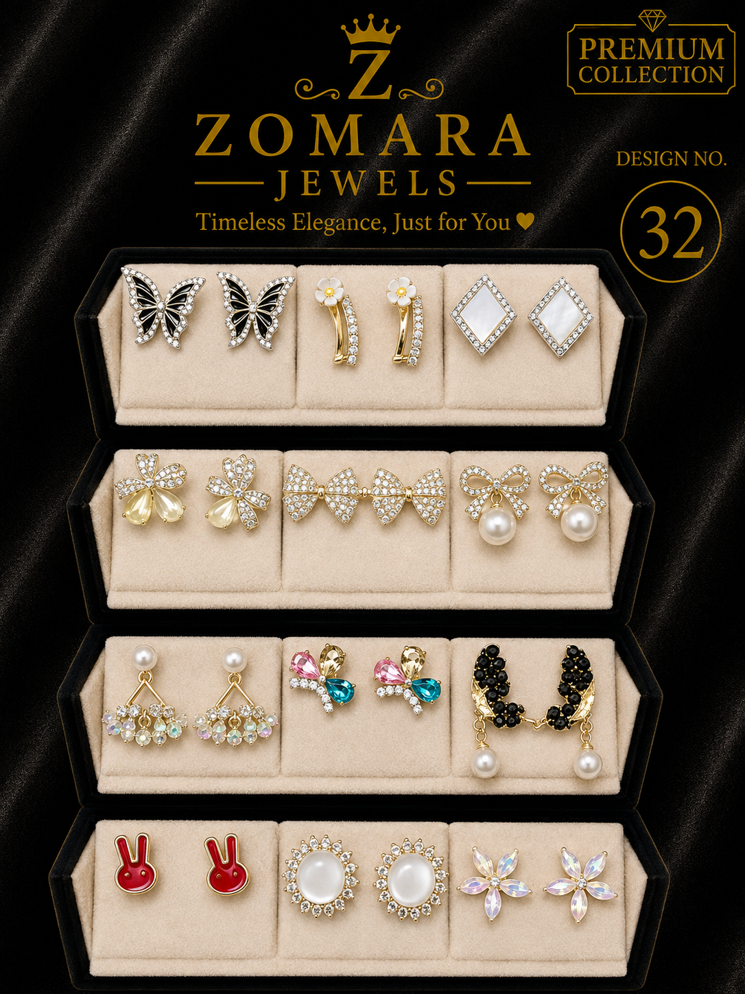 12-Pair Elegant Statement Earring Set for Women