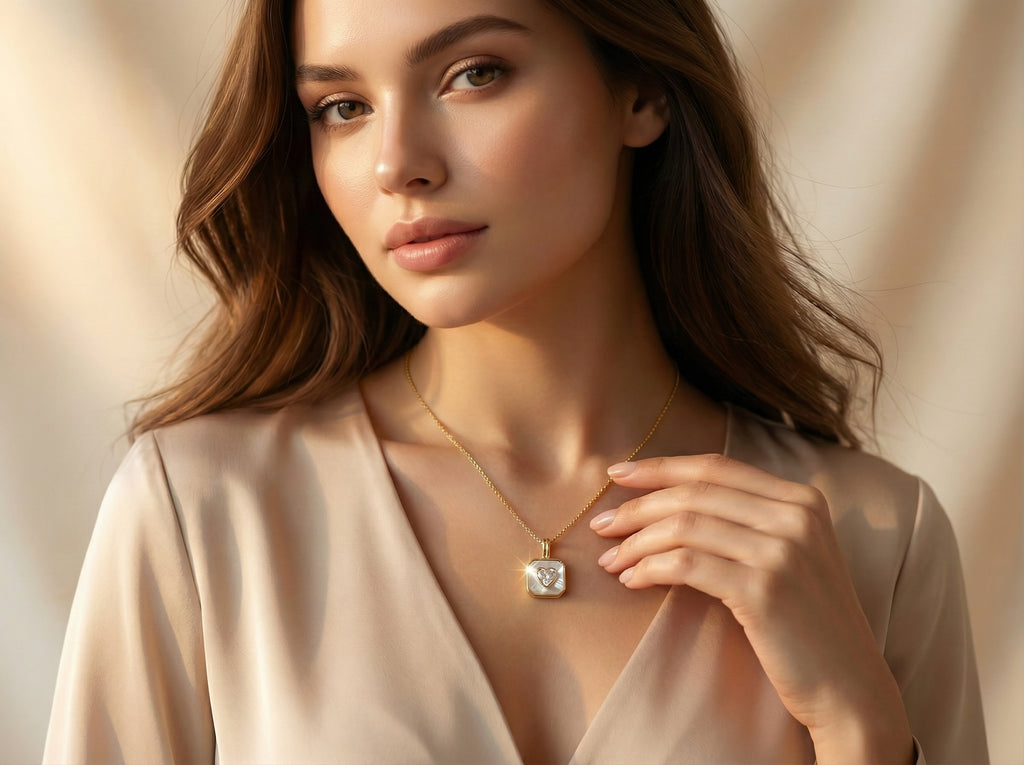 Gold Snake Chain Heart Pendant Necklace