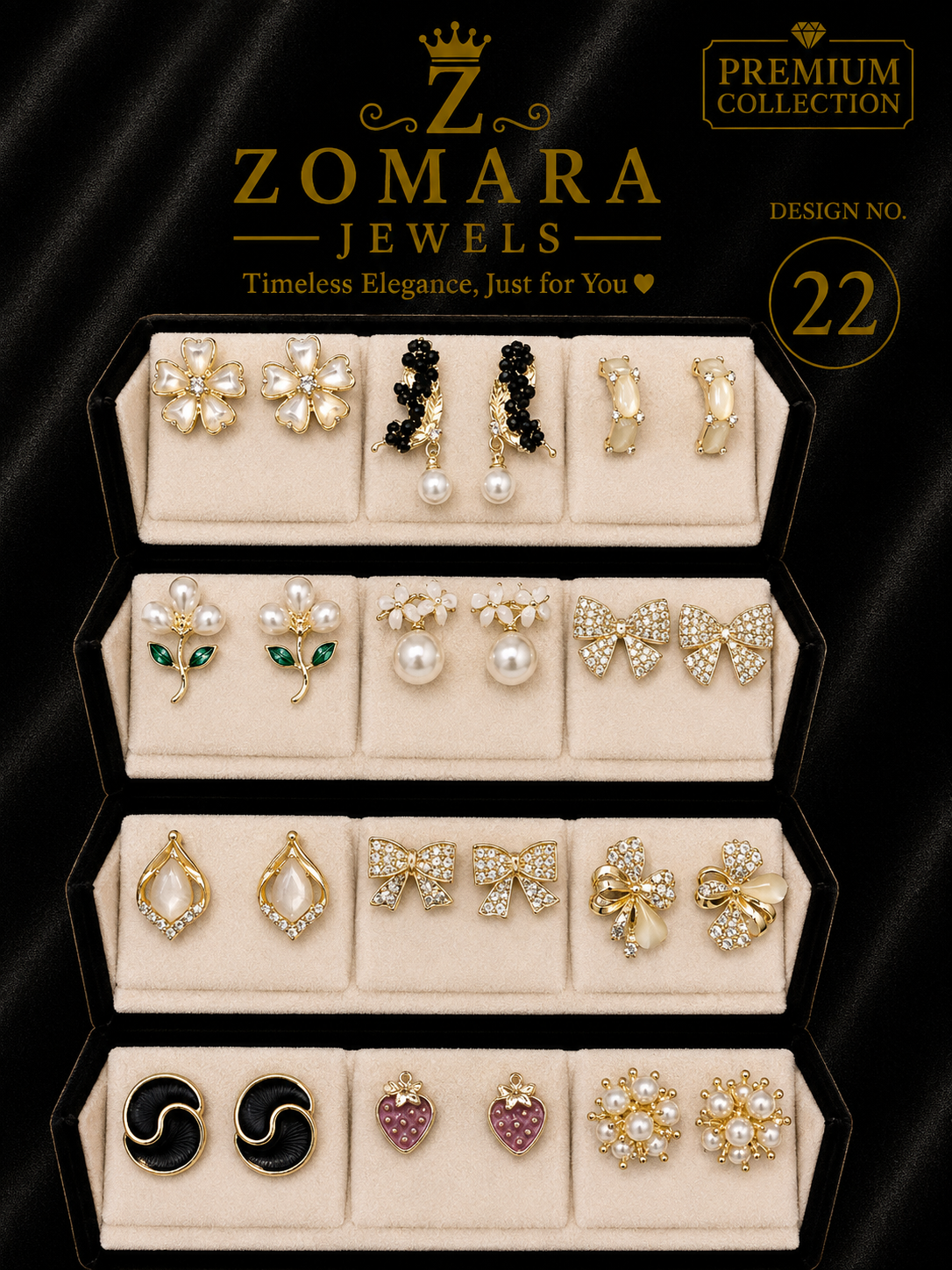 12-Pair Elegant Statement Earring Set for Women