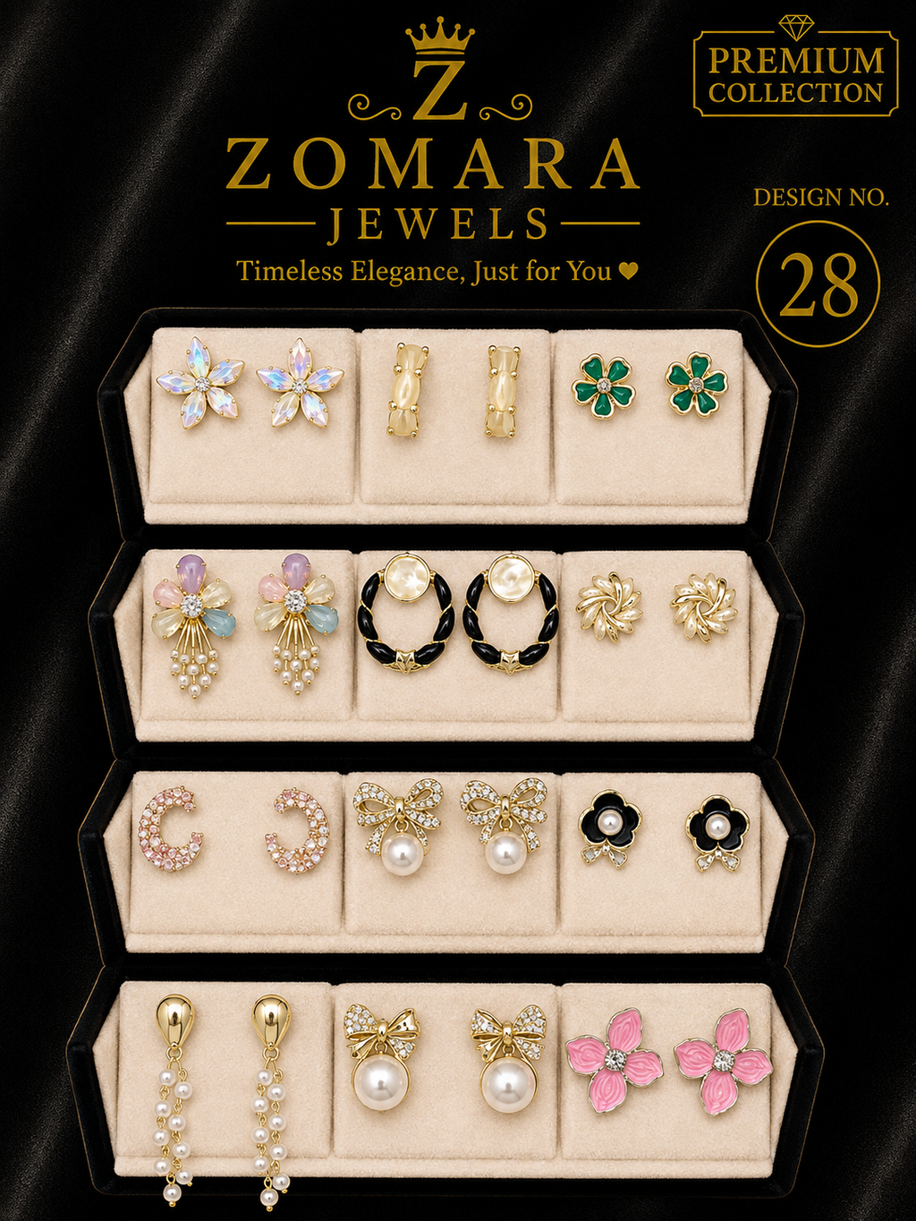 12-Pair Elegant Statement Earring Set for Women