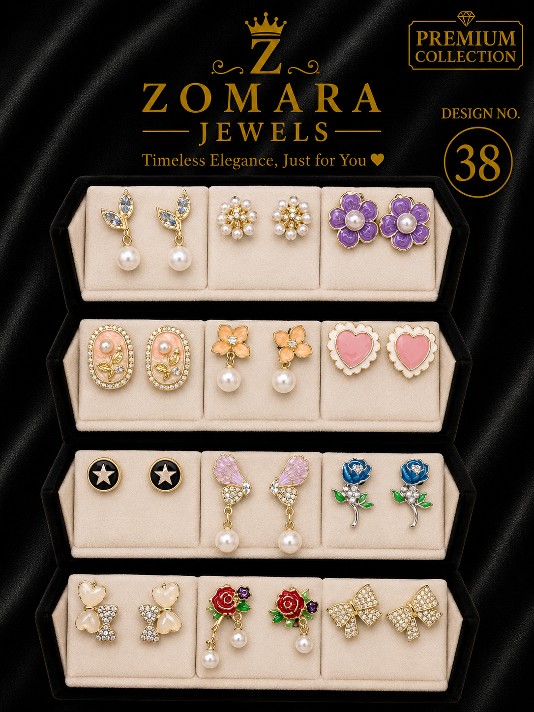 Mystery Earring Box – 12 Pairs Surprise Stud Earrings Gift Set for Women & Girls
