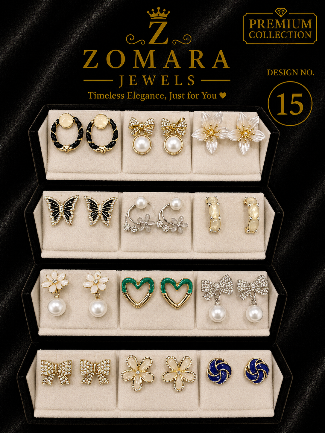 12-Pair Elegant Statement Earring Set for Women