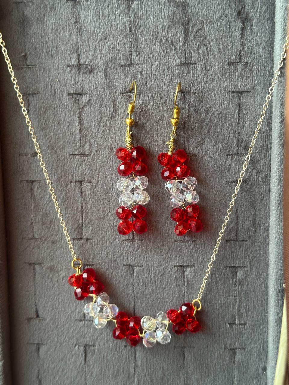 Red Crystal Jewelry Set for Women