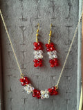 Red Crystal Jewelry Set for Women