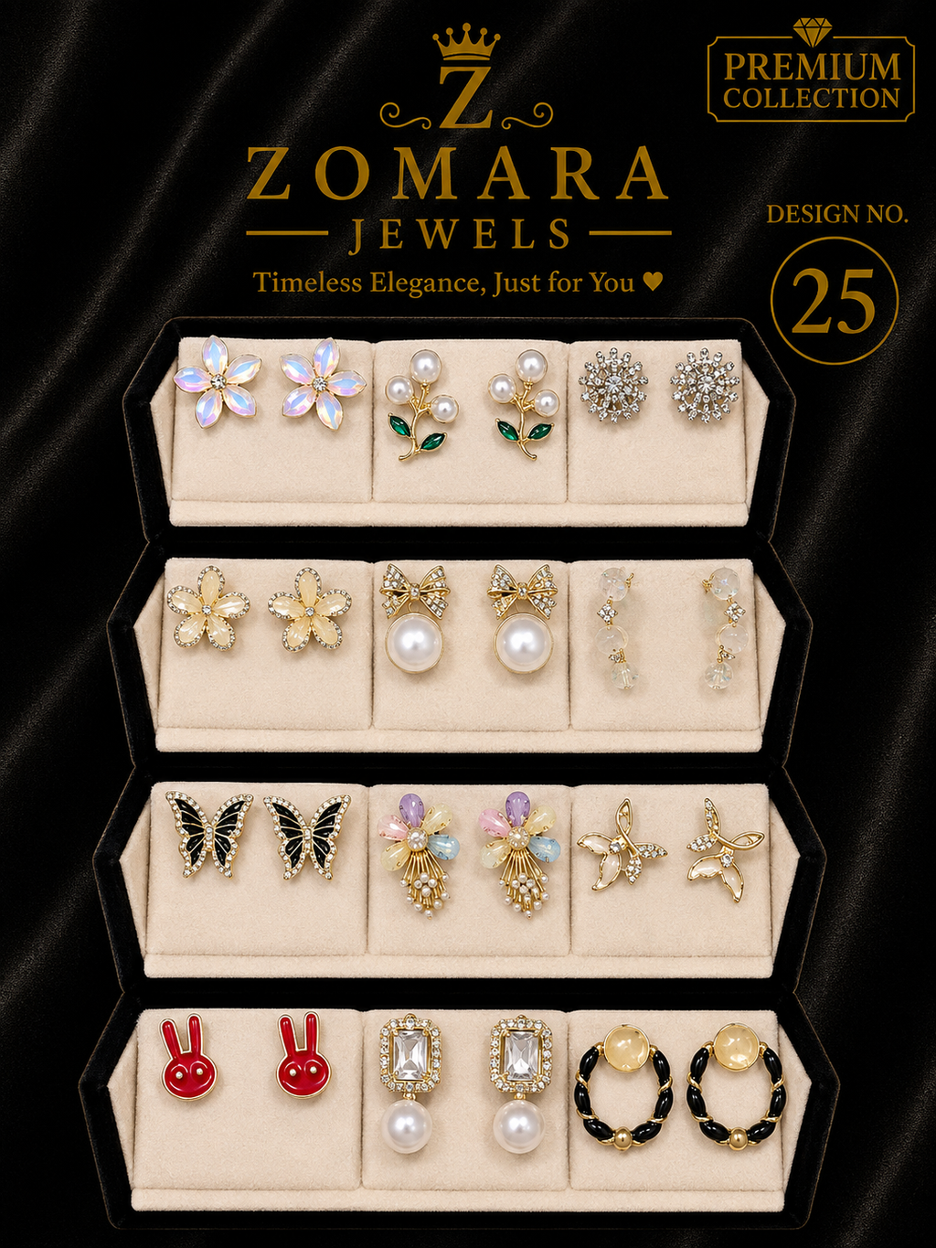 12-Pair Elegant Statement Earring Set for Women