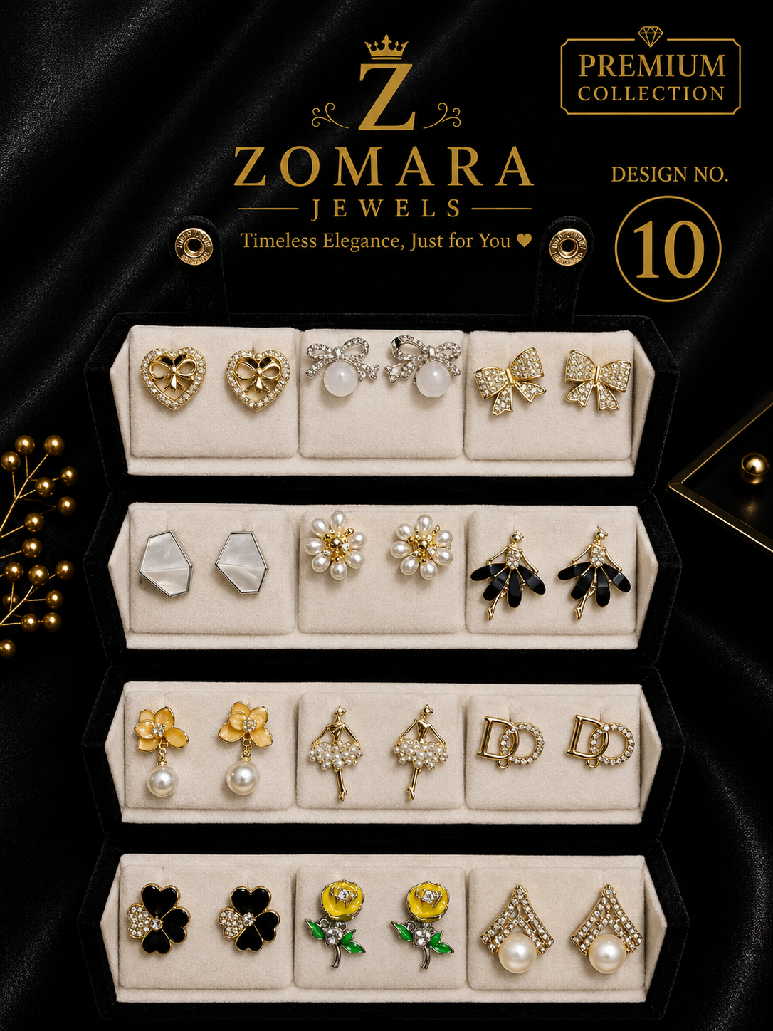 Mystery Earring Box – 12 Pairs Surprise Stud Earrings Gift Set for Women & Girls