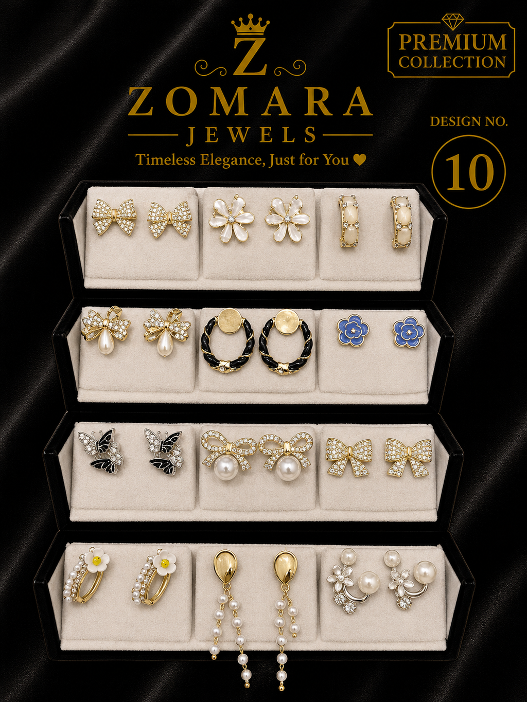12-Pair Elegant Statement Earring Set for Women