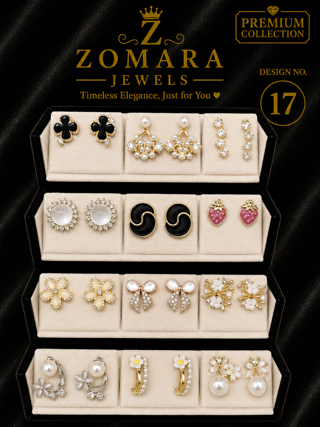 12-Pair Elegant Statement Earring Set for Women
