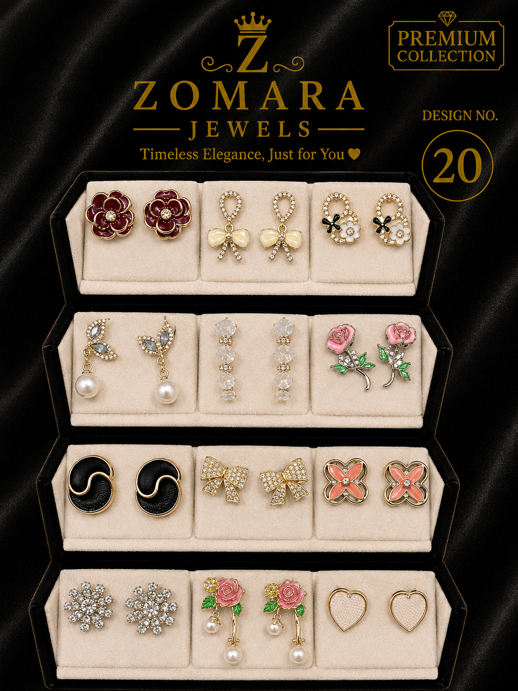 12-Pair Elegant Statement Earring Set for Women