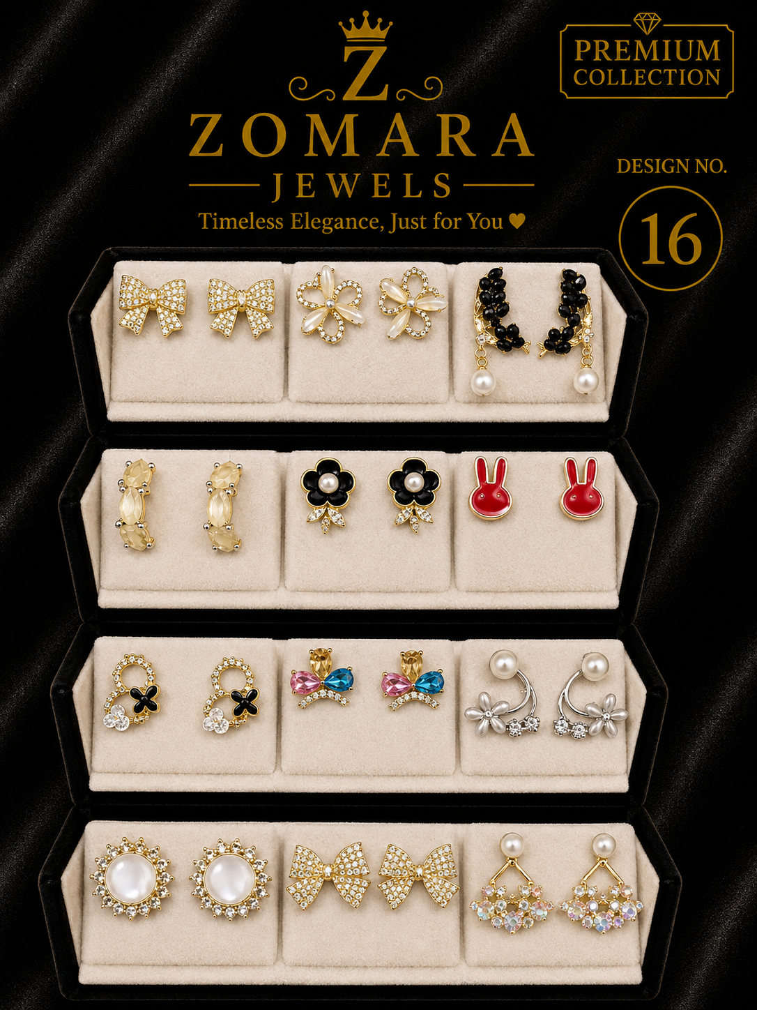 12-Pair Elegant Statement Earring Set for Women