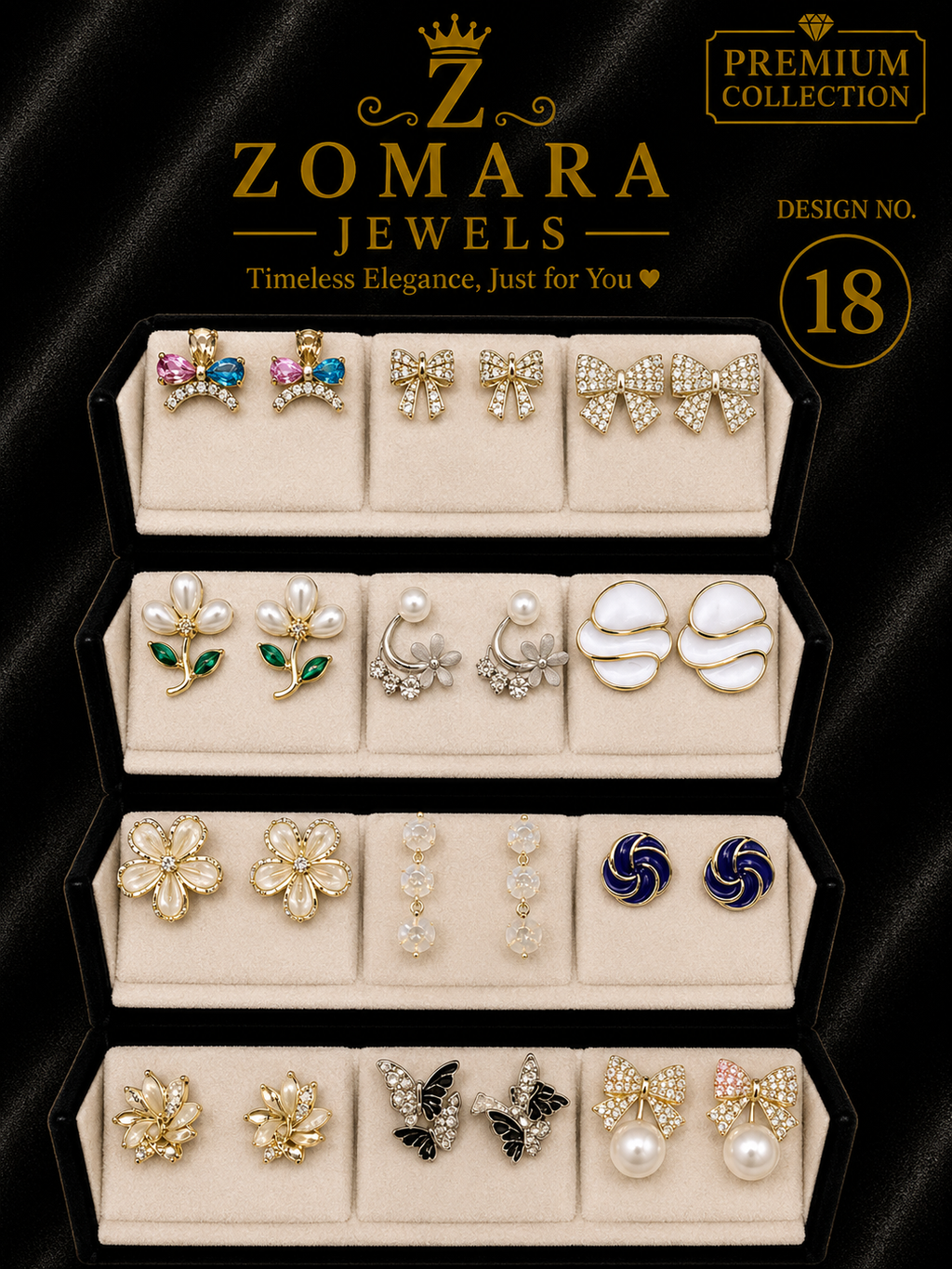 12-Pair Elegant Statement Earring Set for Women