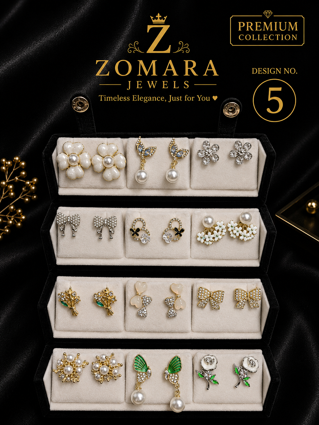 Mystery Earring Box – 12 Pairs Surprise Stud Earrings Gift Set for Women & Girls