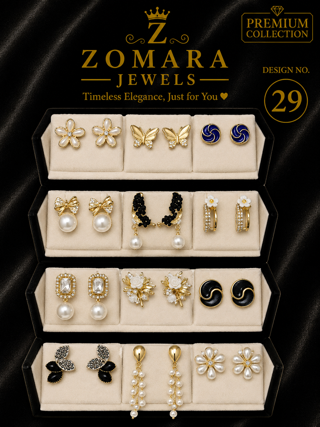 12-Pair Elegant Statement Earring Set for Women
