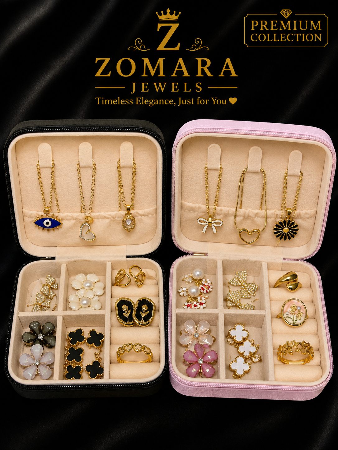 Mini Jewellery Travel Case – 10 Pc Jewelry Set | Rakhi Gift for Sister