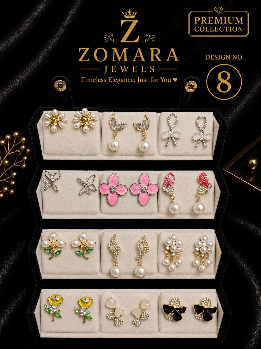 12-Pair Elegant Statement Earring Set for Women
