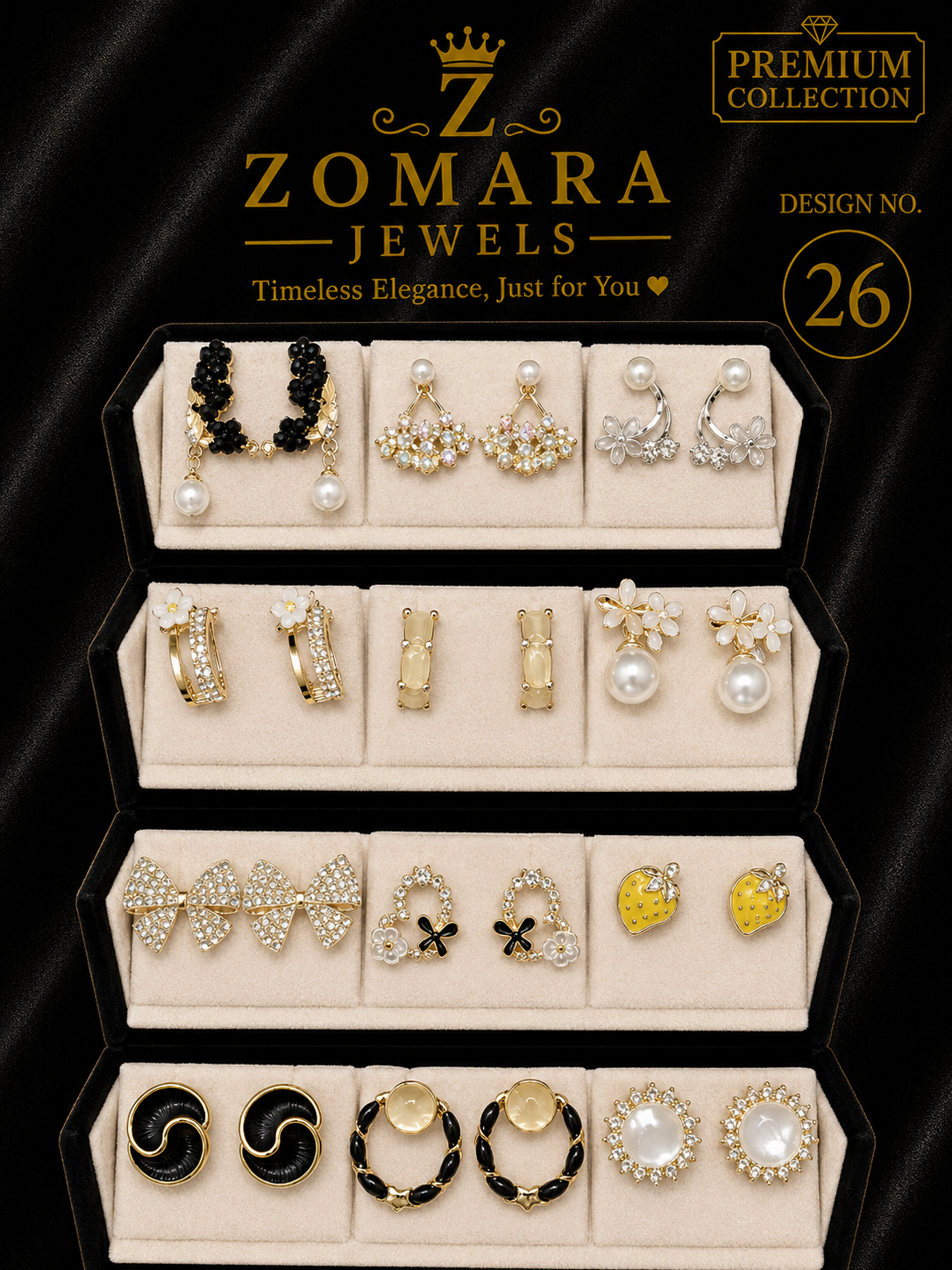 12-Pair Elegant Statement Earring Set for Women